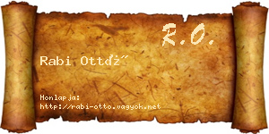 Rabi Ottó névjegykártya